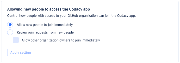 Accepting new people to the organization